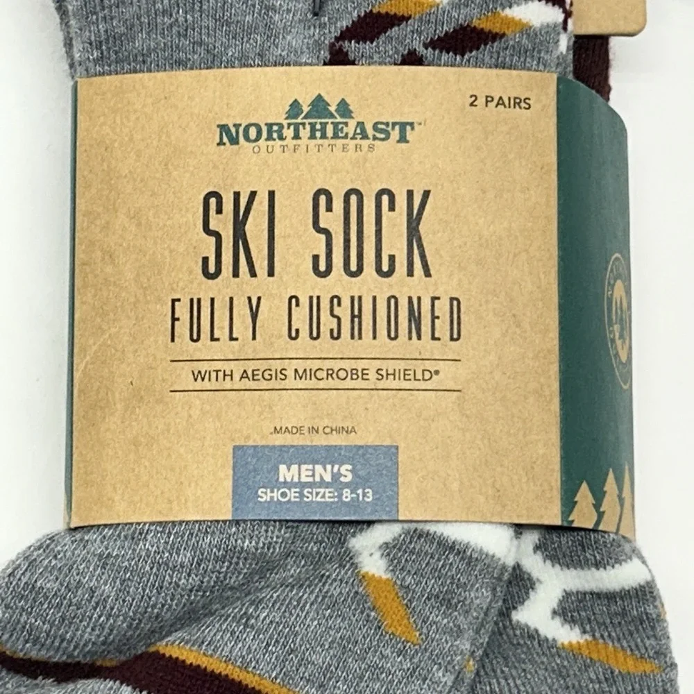 Northeast Outfitters Neo Snowsport Aztec Mountain Burgundy Large Ski Socks (I2)
